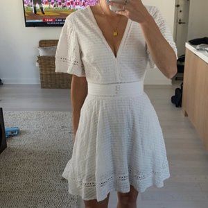 Jonathon SimkhaI V Neck Embroidered Short Sleeve White Dress 2 $675